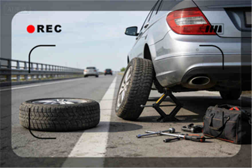 察右中旗高速公路爆胎-汽车换轮胎